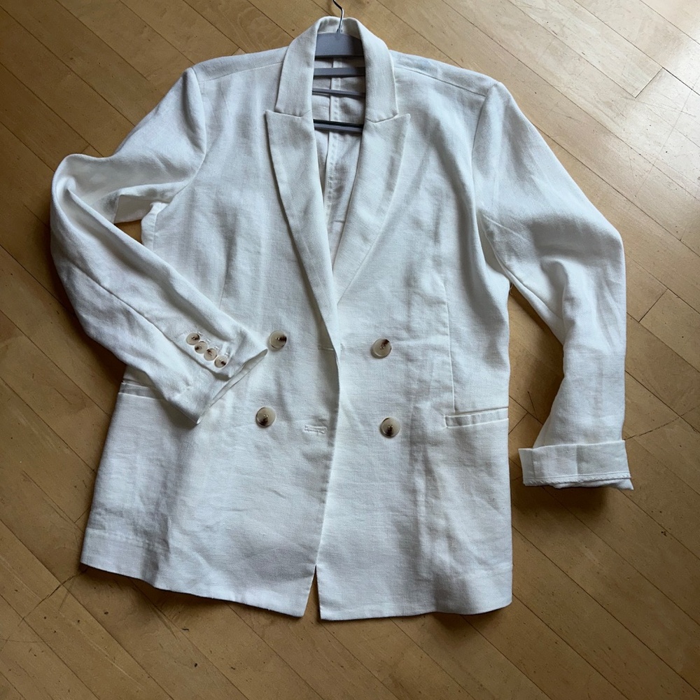 J. McLaughlin  white Linen Blend  Blazer, 6,G1241 - Picture 2 of 5